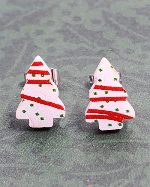 Christmas Tree Cake Earrings