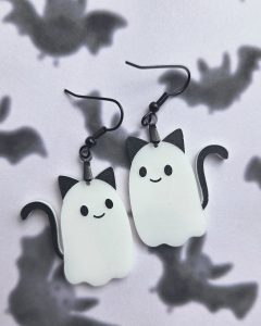 Ghost Kitty Earrings