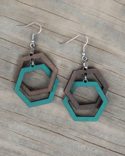 Hexagon Illusion Dangle Earrings